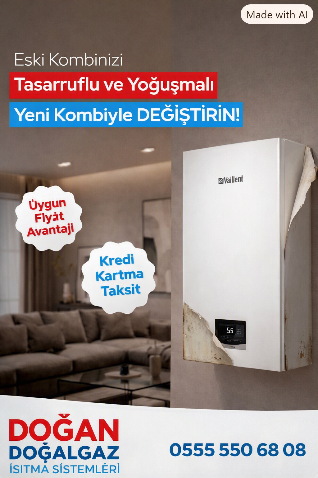 Işık Kombi - 220 Volt elektrikli kombi